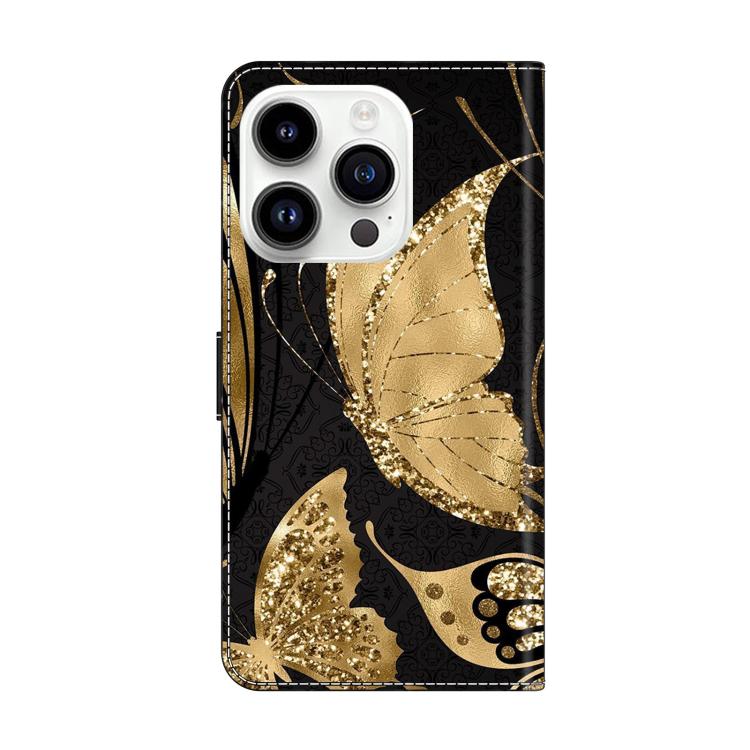 For iPhone 16 Pro Max Crystal-Like Painted Vegan Leather Phone Case