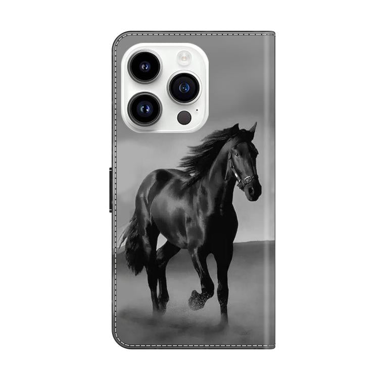 For iPhone 16 Pro Crystal-Like Painted Vegan Leather Phone Case