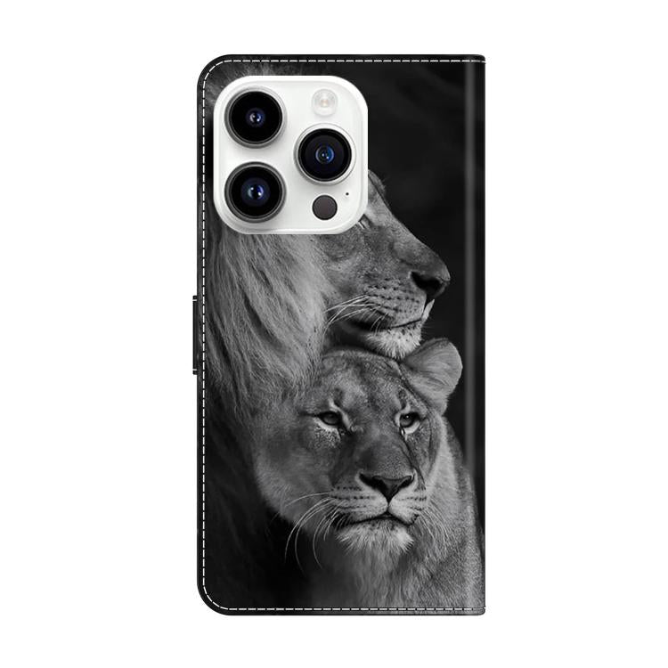For iPhone 16 Pro Crystal-Like Painted Vegan Leather Phone Case