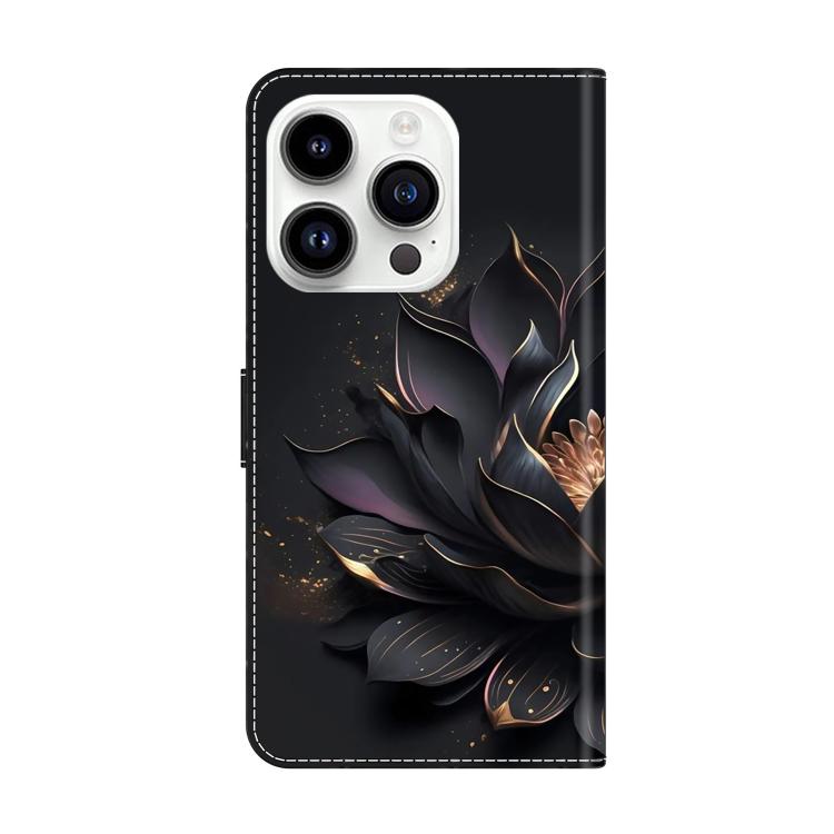 For iPhone 16 Pro Crystal-Like Painted Vegan Leather Phone Case