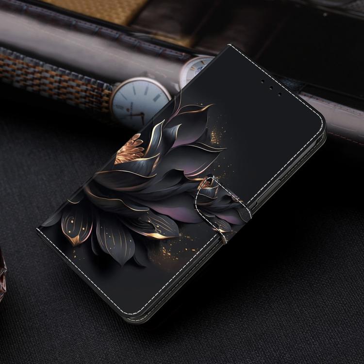 For iPhone 16 Pro Crystal-Like Painted Vegan Leather Phone Case