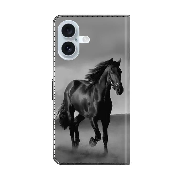For iPhone 17 Crystal-Like Painted Vegan Leather Phone Case