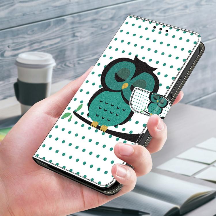 For iPhone 17 Crystal-Like Painted Vegan Leather Phone Case