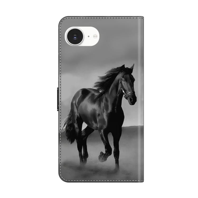 For iPhone 16e / 17e Crystal-Like Painted Vegan Leather Phone Case