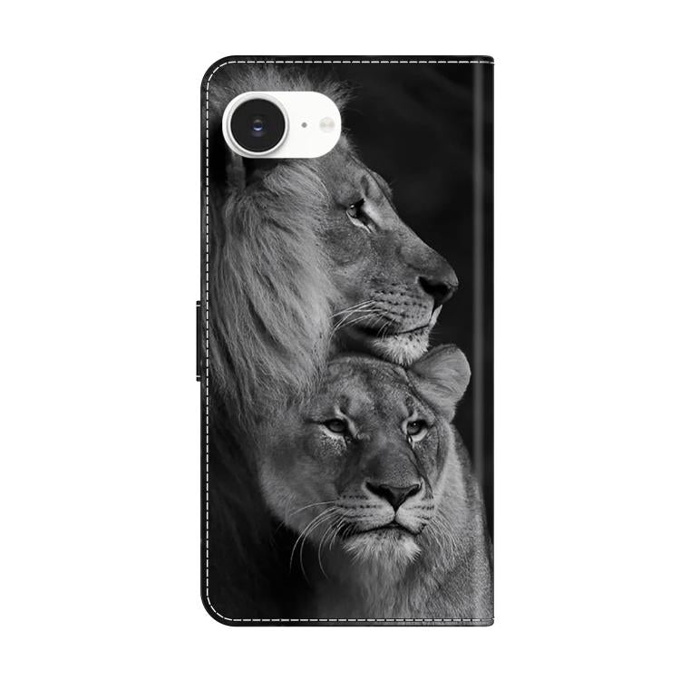 For iPhone 16e / 17e Crystal-Like Painted Vegan Leather Phone Case