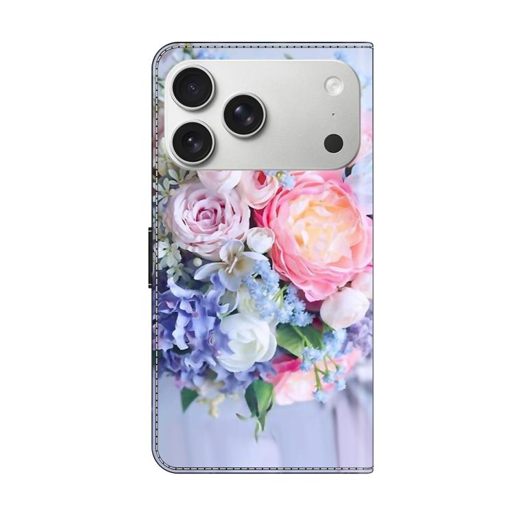 For iPhone 17 Pro Crystal-Like Painted Vegan Leather Phone Case