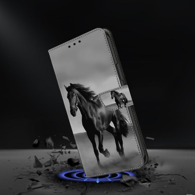 For iPhone 17 Pro Crystal-Like Painted Vegan Leather Phone Case