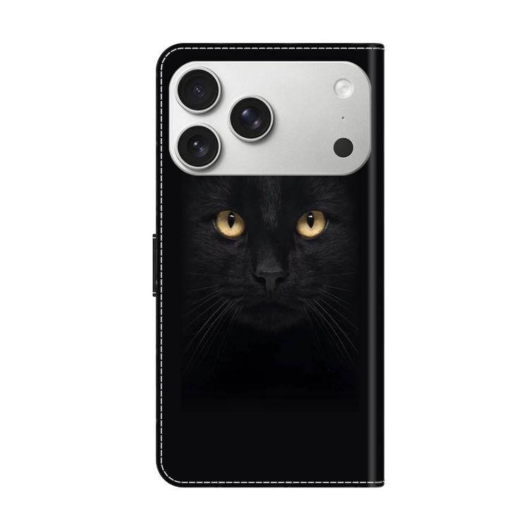 For iPhone 17 Pro Max Crystal-Like Painted Vegan Leather Phone Case