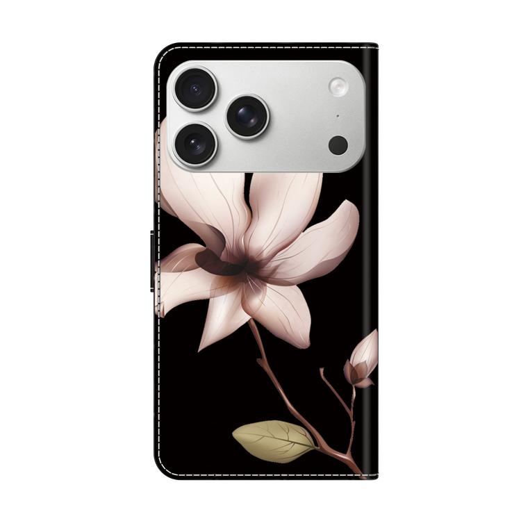 For iPhone 17 Pro Max Crystal-Like Painted Vegan Leather Phone Case
