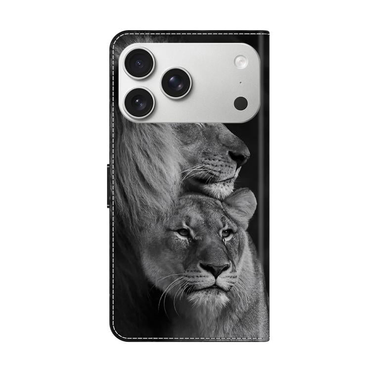 For iPhone 17 Pro Max Crystal-Like Painted Vegan Leather Phone Case