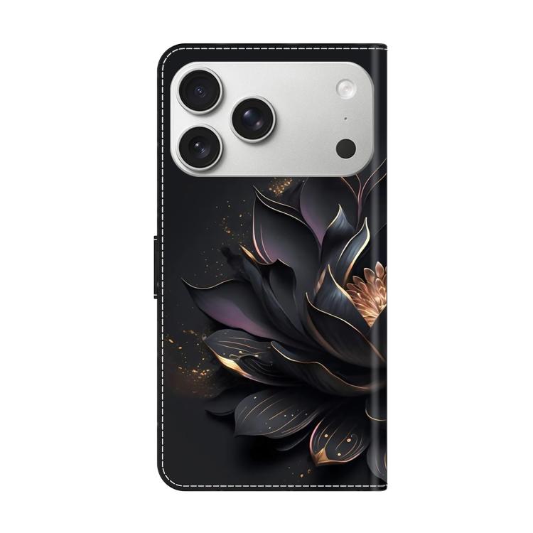 For iPhone 17 Pro Max Crystal-Like Painted Vegan Leather Phone Case