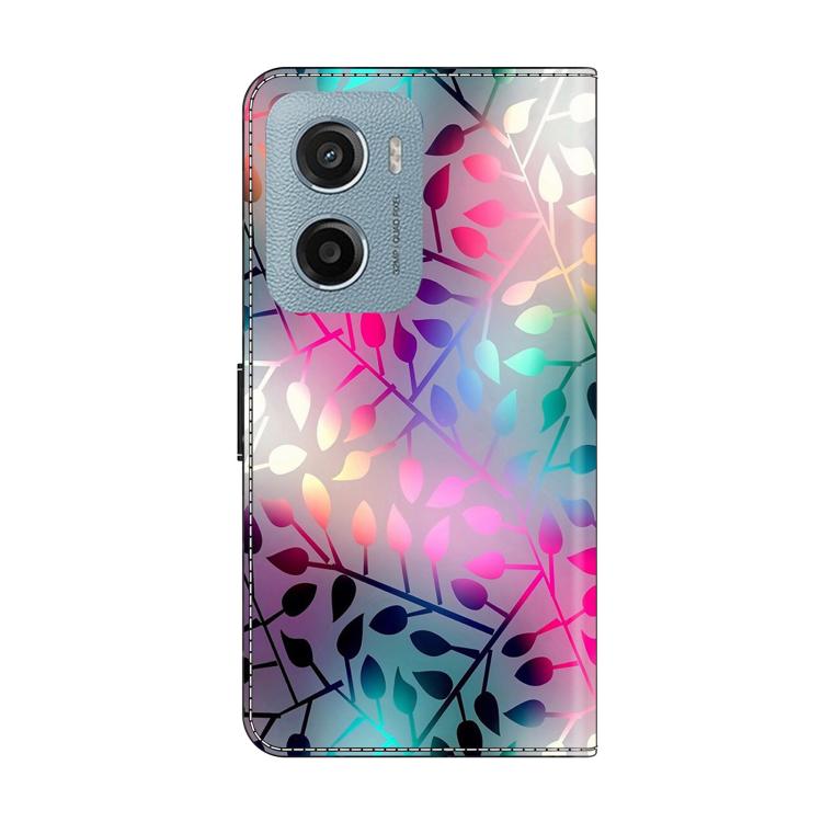 For Motorola Moto E15 Crystal-Like Painted Vegan Leather Phone Case