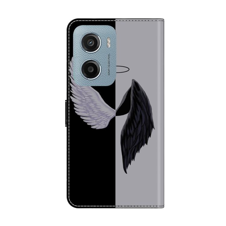 For Motorola Moto E15 Crystal-Like Painted Vegan Leather Phone Case