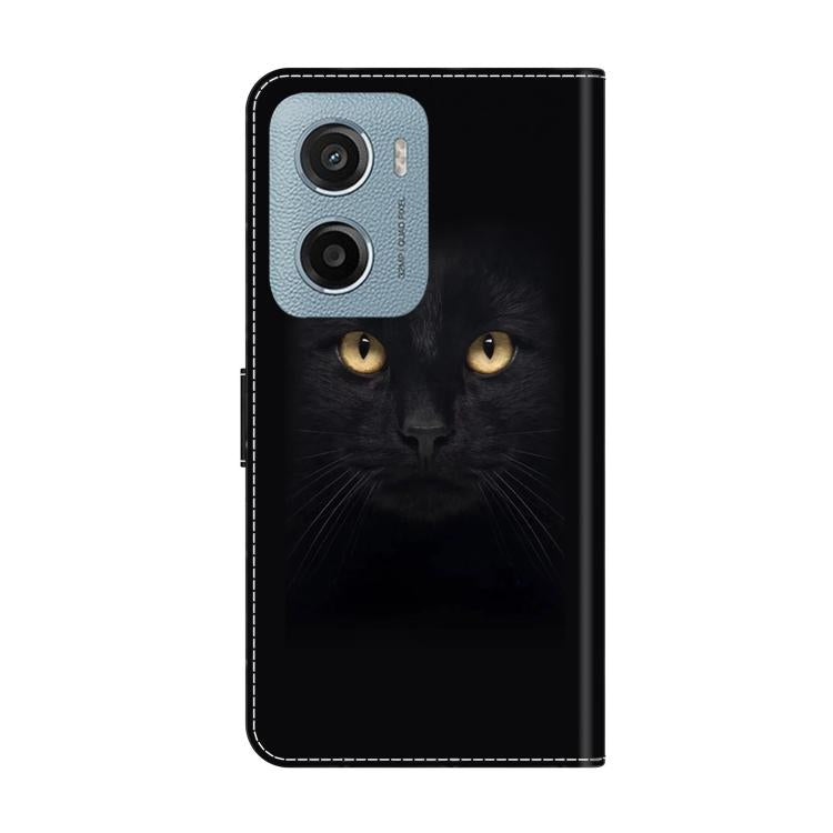 For Motorola Moto E15 Crystal-Like Painted Vegan Leather Phone Case