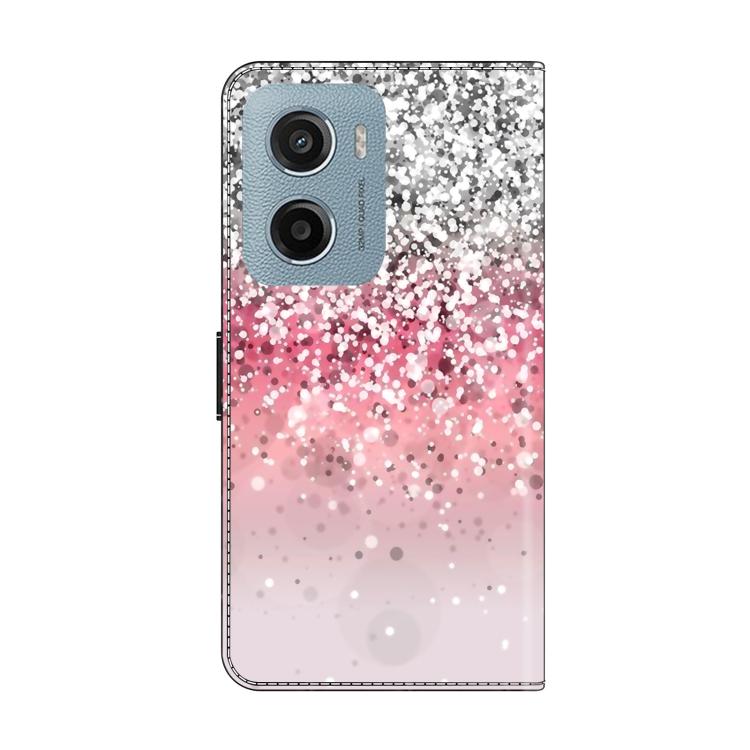 For Motorola Moto E15 Crystal-Like Painted Vegan Leather Phone Case
