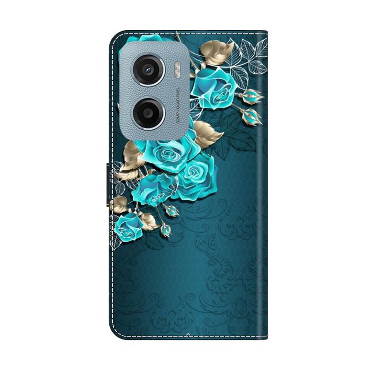 For Motorola Moto E15 Crystal-Like Painted Vegan Leather Phone Case