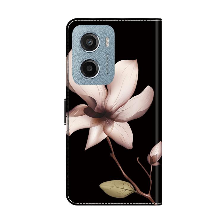 For Motorola Moto E15 Crystal-Like Painted Vegan Leather Phone Case