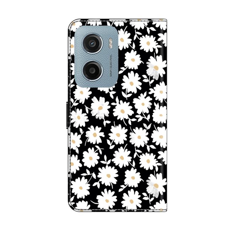 For Motorola Moto E15 Crystal-Like Painted Vegan Leather Phone Case