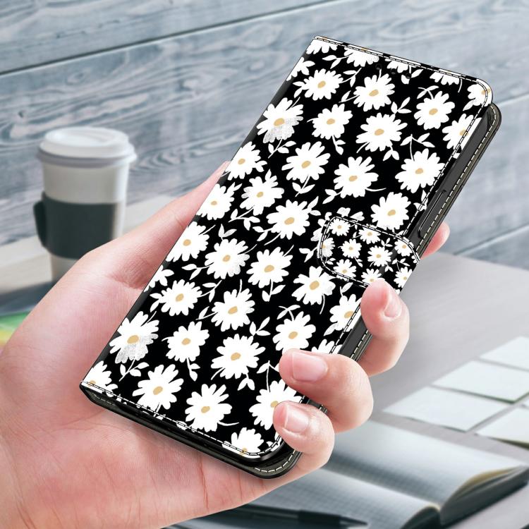 For Motorola Moto E15 Crystal-Like Painted Vegan Leather Phone Case