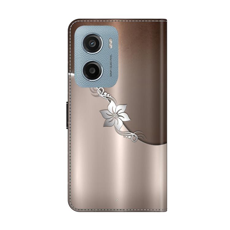 For Motorola Moto E15 Crystal-Like Painted Vegan Leather Phone Case