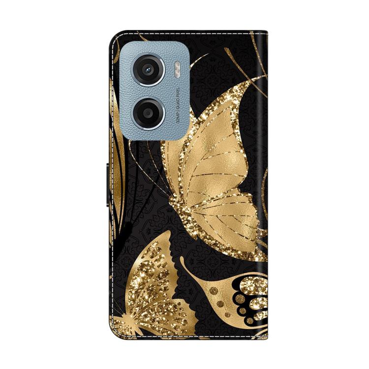 For Motorola Moto E15 Crystal-Like Painted Vegan Leather Phone Case