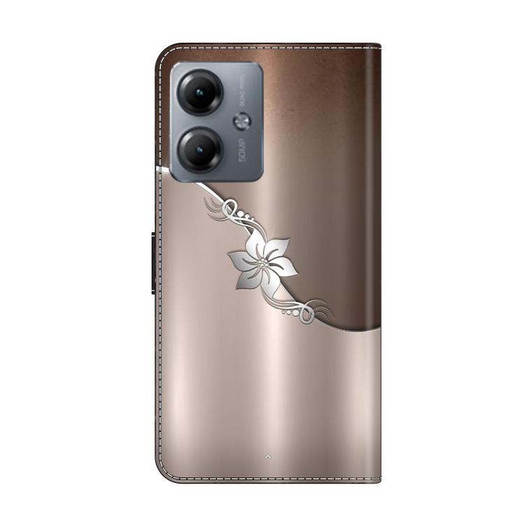 For Motorola Moto G14 Crystal-Like Painted Vegan Leather Phone Case