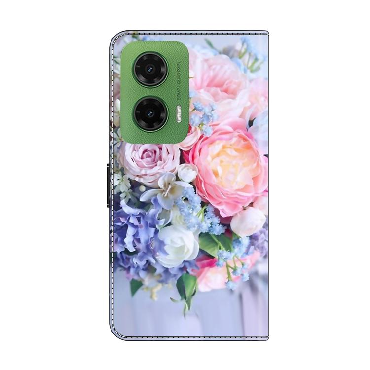 For Motorola Moto G35 Crystal-Like Painted Vegan Leather Phone Case