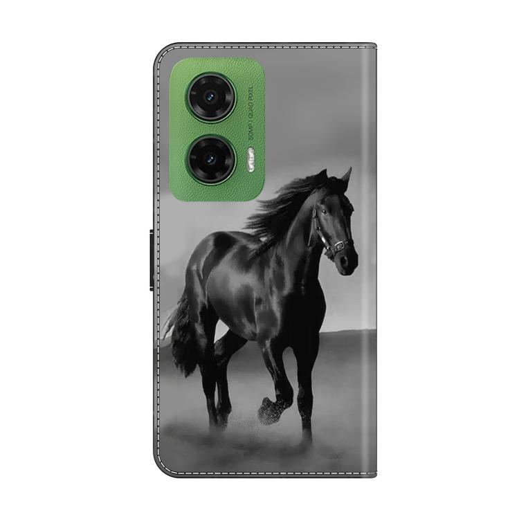 For Motorola Moto G35 Crystal-Like Painted Vegan Leather Phone Case