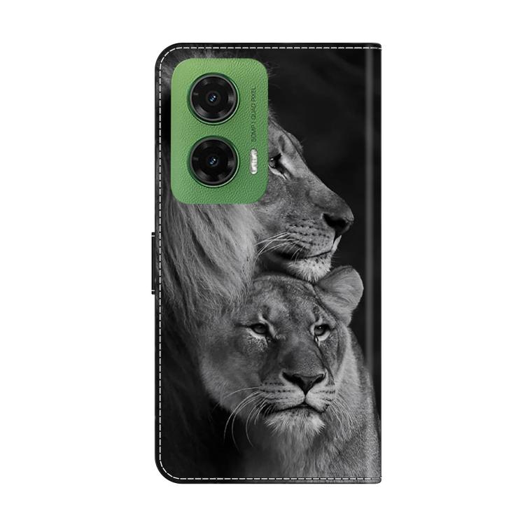 For Motorola Moto G35 Crystal-Like Painted Vegan Leather Phone Case