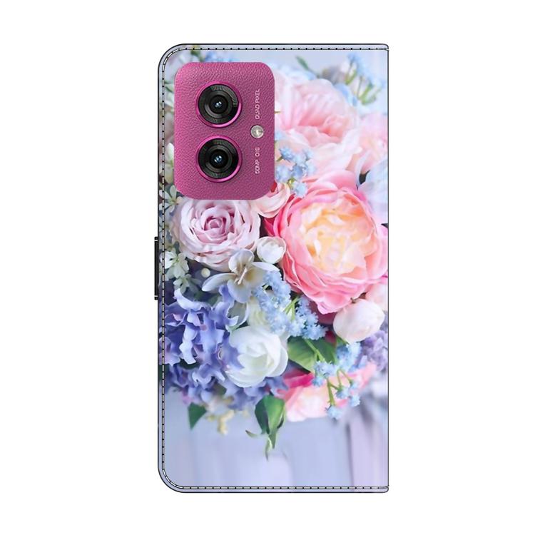 For Motorola Moto G55 Crystal-Like Painted Vegan Leather Phone Case