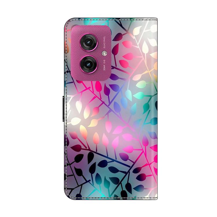 For Motorola Moto G55 Crystal-Like Painted Vegan Leather Phone Case