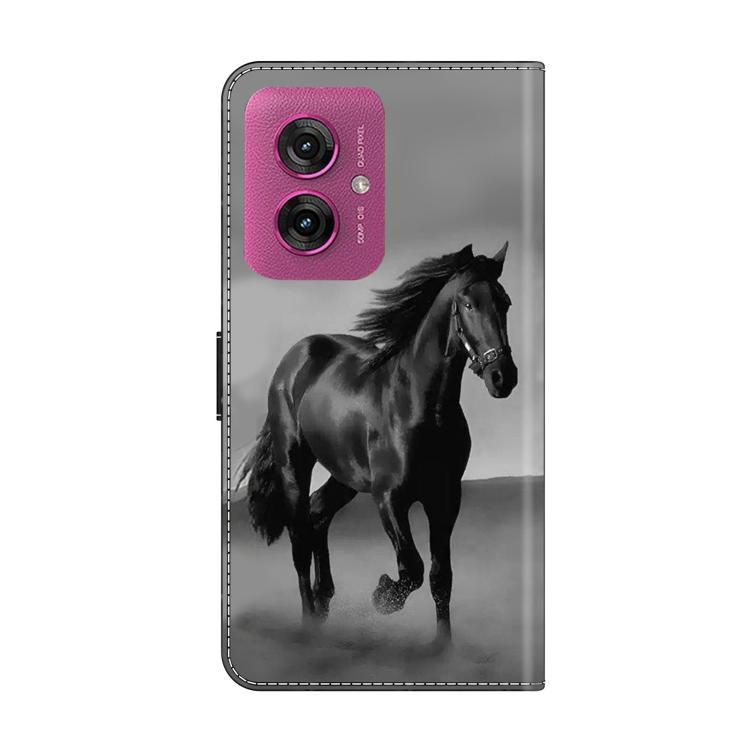 For Motorola Moto G55 Crystal-Like Painted Vegan Leather Phone Case