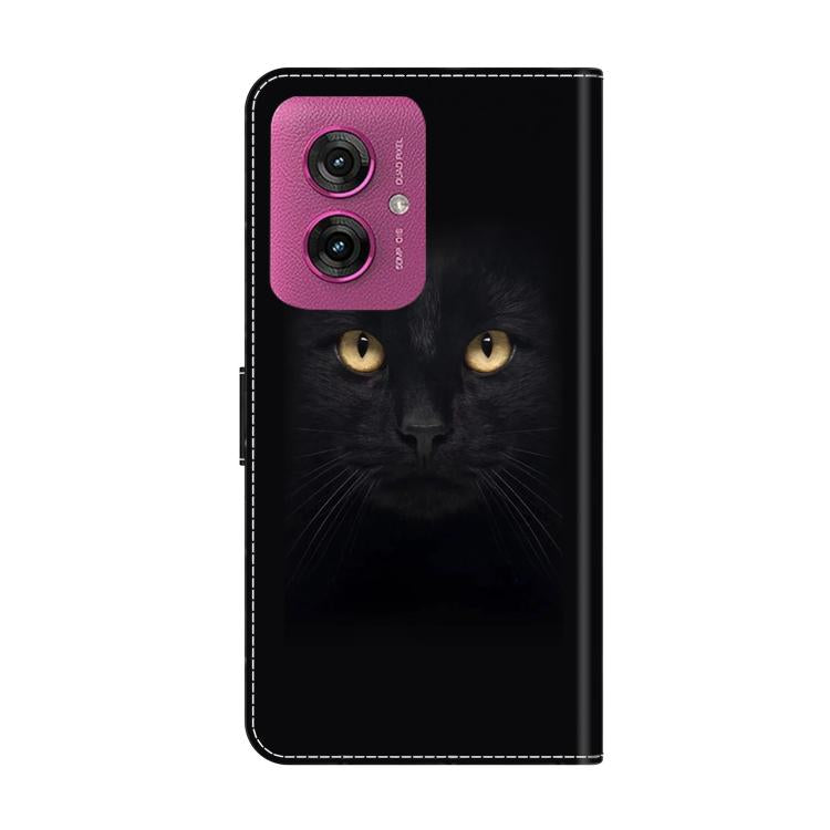 For Motorola Moto G55 Crystal-Like Painted Vegan Leather Phone Case