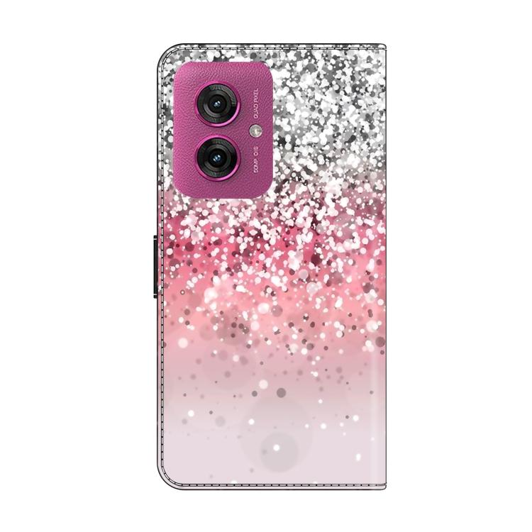 For Motorola Moto G55 Crystal-Like Painted Vegan Leather Phone Case