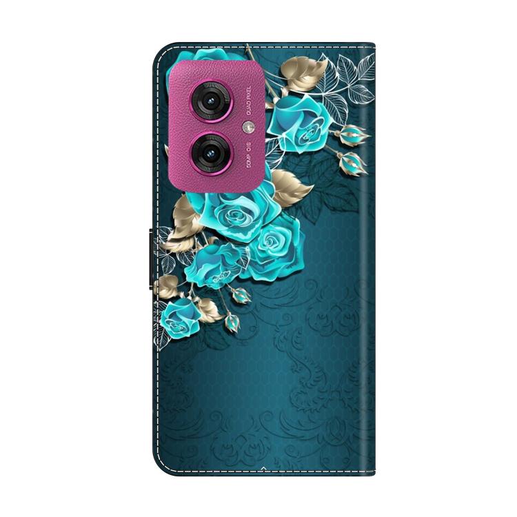 For Motorola Moto G55 Crystal-Like Painted Vegan Leather Phone Case