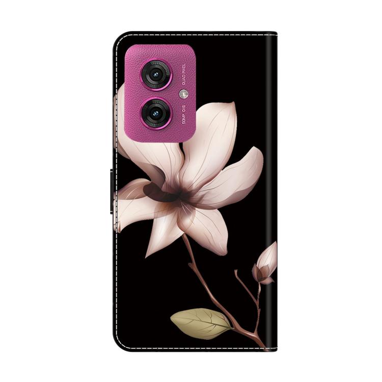 For Motorola Moto G55 Crystal-Like Painted Vegan Leather Phone Case