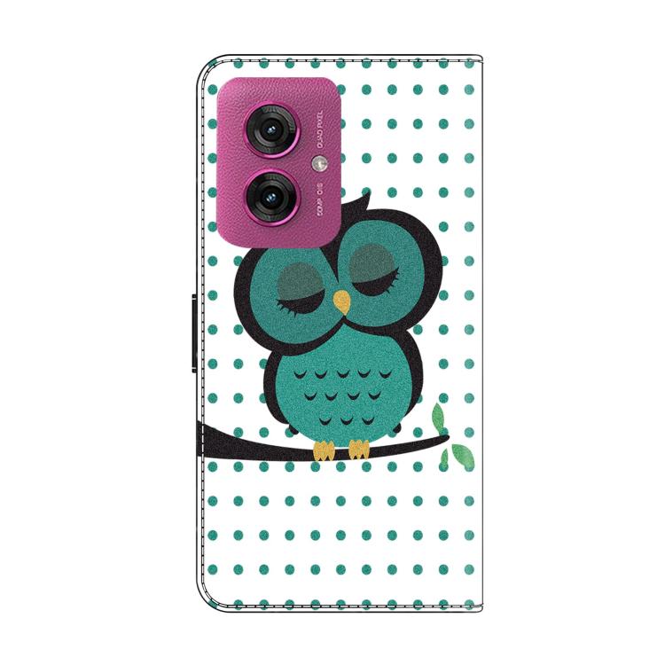 For Motorola Moto G55 Crystal-Like Painted Vegan Leather Phone Case