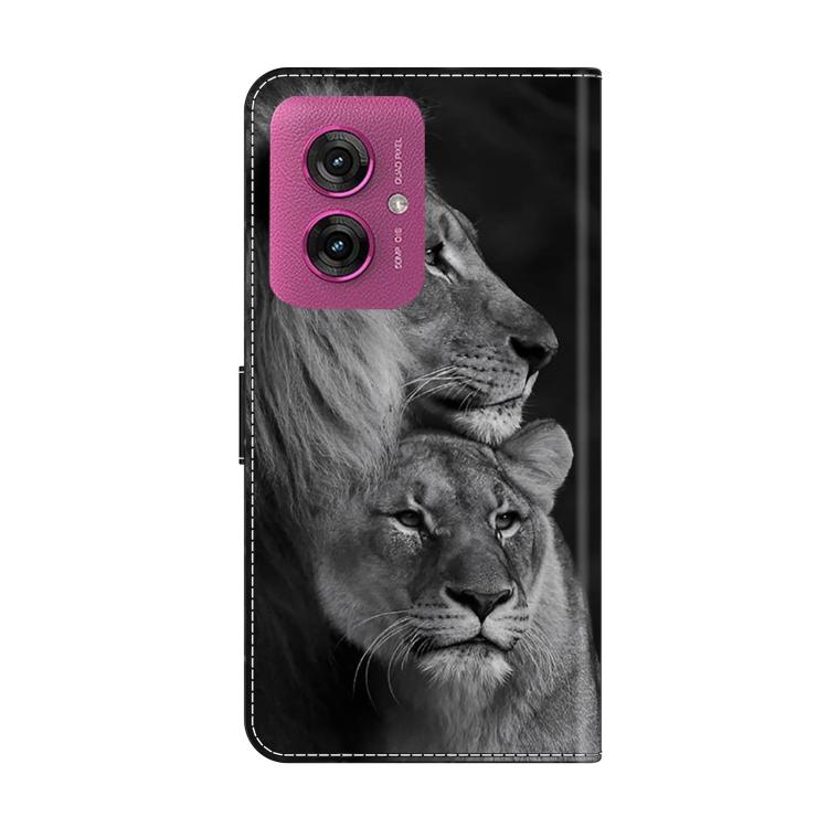 For Motorola Moto G55 Crystal-Like Painted Vegan Leather Phone Case