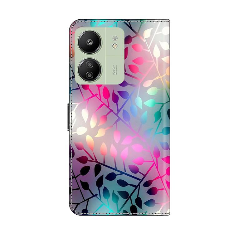 For Redmi 13C 5G / 4G Crystal-Like Painted Vegan Leather Phone Case