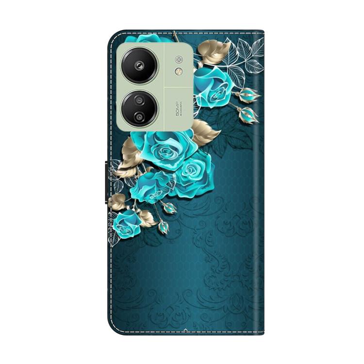 For Redmi 13C 5G / 4G Crystal-Like Painted Vegan Leather Phone Case