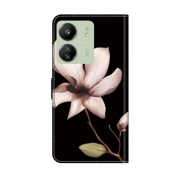 For Redmi 13C 5G / 4G Crystal-Like Painted Vegan Leather Phone Case