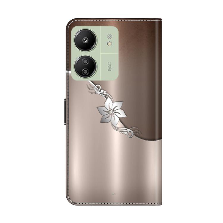 For Redmi 13C 5G / 4G Crystal-Like Painted Vegan Leather Phone Case