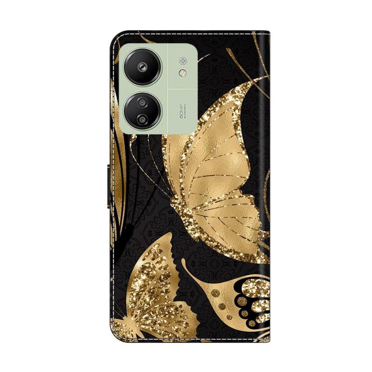 For Redmi 13C 5G / 4G Crystal-Like Painted Vegan Leather Phone Case