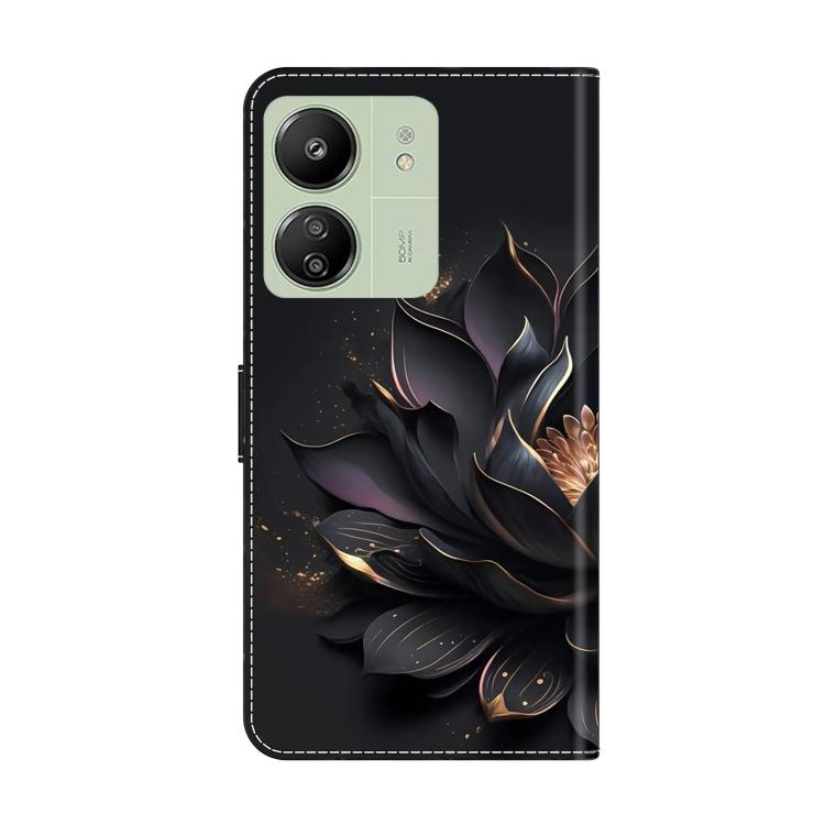 For Redmi 13C 5G / 4G Crystal-Like Painted Vegan Leather Phone Case