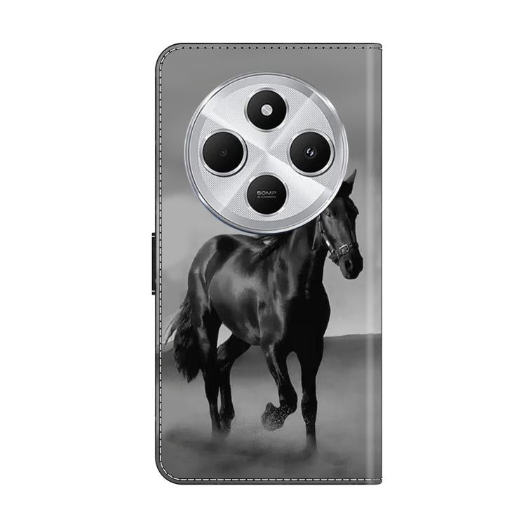 For Redmi 14C 5G / 4G Crystal-Like Painted Vegan Leather Phone Case
