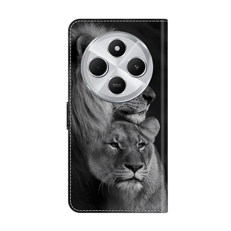 For Redmi 14C 5G / 4G Crystal-Like Painted Vegan Leather Phone Case