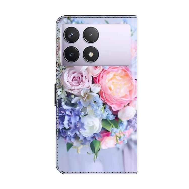 For Redmi K70E Crystal-Like Painted Vegan Leather Phone Case