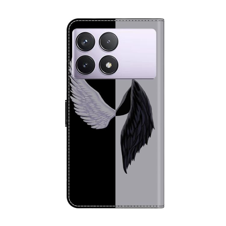 For Redmi K70E Crystal-Like Painted Vegan Leather Phone Case