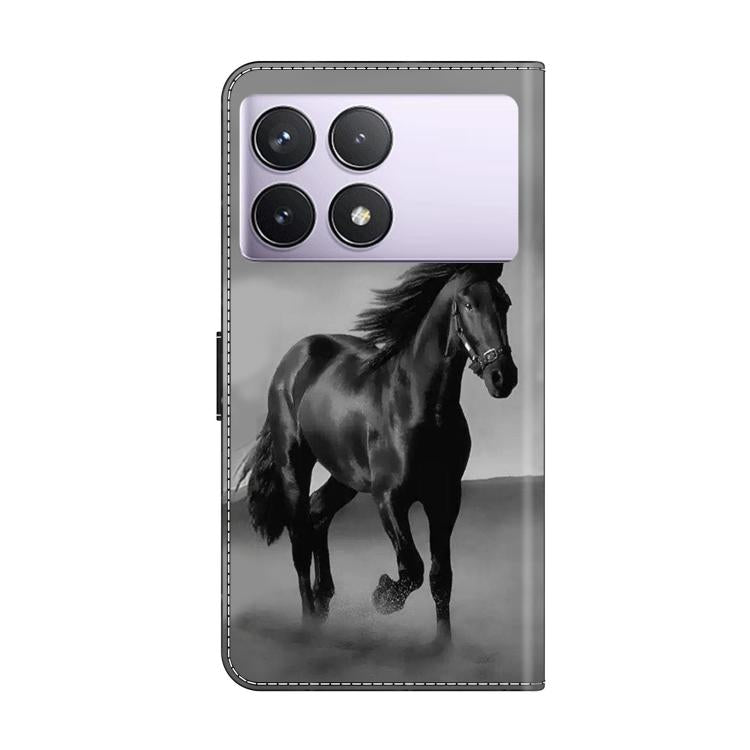 For Redmi K70E Crystal-Like Painted Vegan Leather Phone Case