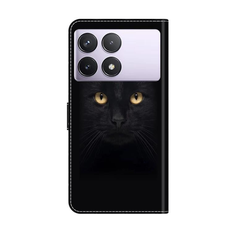 For Redmi K70E Crystal-Like Painted Vegan Leather Phone Case